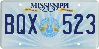 MS license plate BQX523