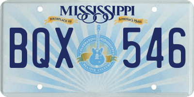 MS license plate BQX546