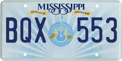 MS license plate BQX553