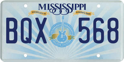 MS license plate BQX568