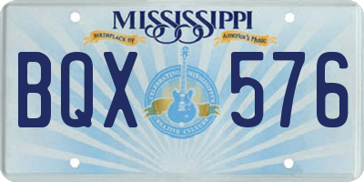 MS license plate BQX576