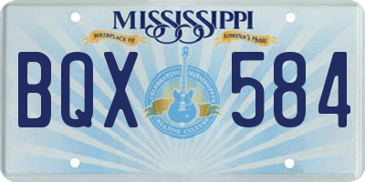 MS license plate BQX584