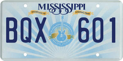 MS license plate BQX601