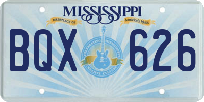 MS license plate BQX626