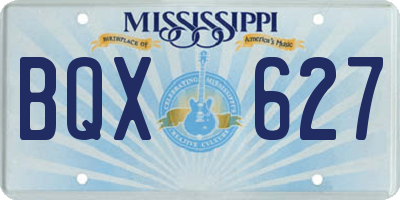 MS license plate BQX627