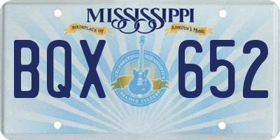 MS license plate BQX652