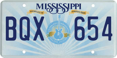 MS license plate BQX654