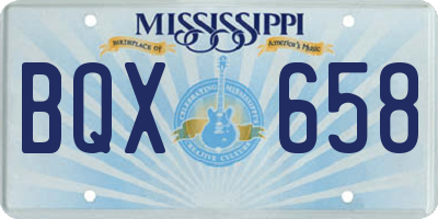 MS license plate BQX658