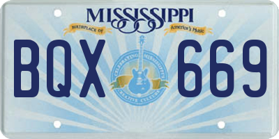 MS license plate BQX669