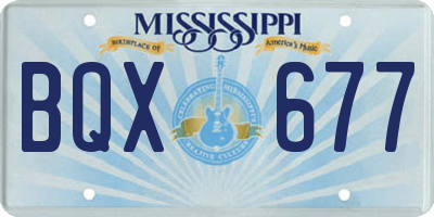 MS license plate BQX677