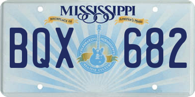 MS license plate BQX682