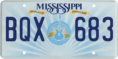 MS license plate BQX683