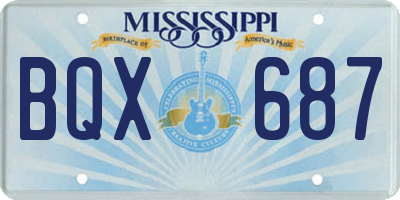 MS license plate BQX687