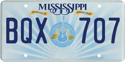 MS license plate BQX707