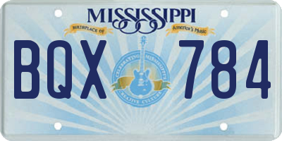 MS license plate BQX784
