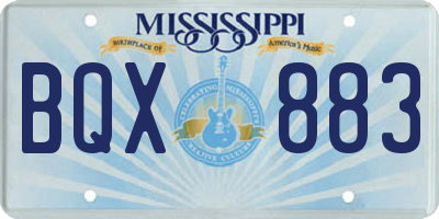 MS license plate BQX883
