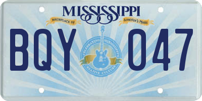 MS license plate BQY047
