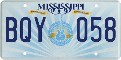 MS license plate BQY058