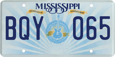 MS license plate BQY065
