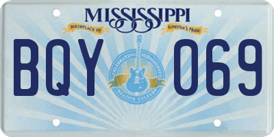 MS license plate BQY069