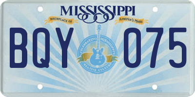 MS license plate BQY075