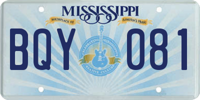 MS license plate BQY081