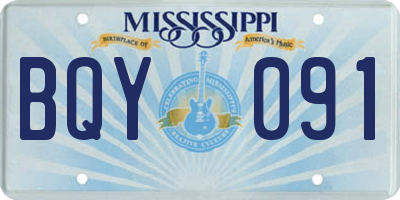 MS license plate BQY091