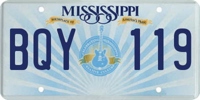 MS license plate BQY119