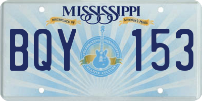 MS license plate BQY153