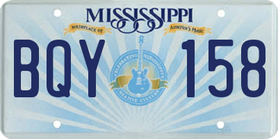 MS license plate BQY158