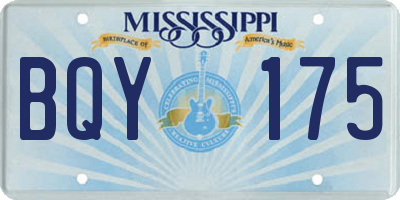 MS license plate BQY175
