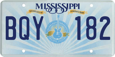 MS license plate BQY182
