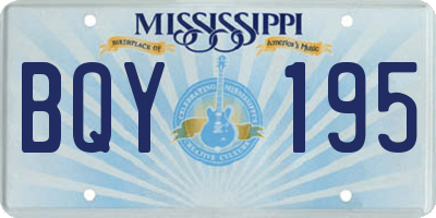 MS license plate BQY195
