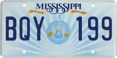 MS license plate BQY199