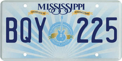 MS license plate BQY225
