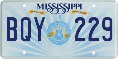 MS license plate BQY229