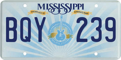MS license plate BQY239