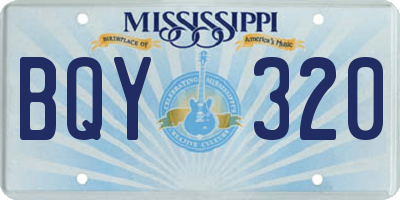 MS license plate BQY320