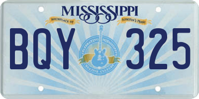 MS license plate BQY325