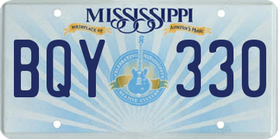 MS license plate BQY330