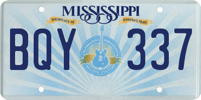 MS license plate BQY337