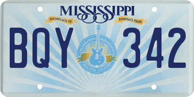 MS license plate BQY342