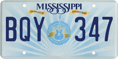 MS license plate BQY347