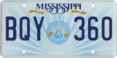 MS license plate BQY360