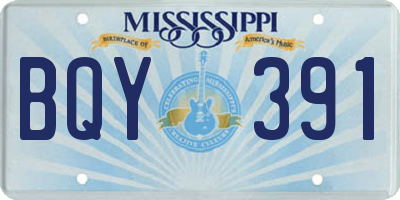 MS license plate BQY391