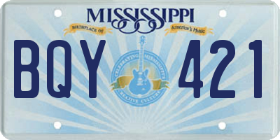 MS license plate BQY421
