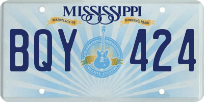 MS license plate BQY424