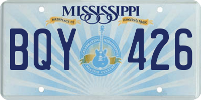 MS license plate BQY426