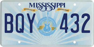MS license plate BQY432