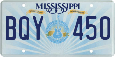 MS license plate BQY450
